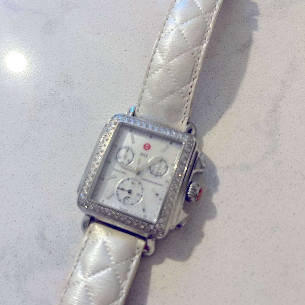 Michele Deco Mid Diamond Watch Head and band - Picture 7 of 9